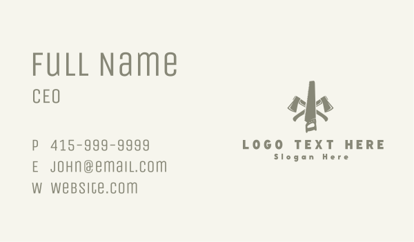 Saw Axe Carpentry Business Card Design Image Preview