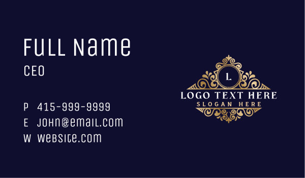 Royal Luxury Ornament Business Card Design