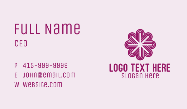 Modern Purple Flower  Business Card Design Image Preview