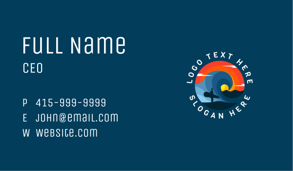 Beach Surfing Summer Business Card Design Image Preview