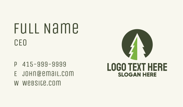 Pine Tree Minimalist Badge Business Card Design Image Preview