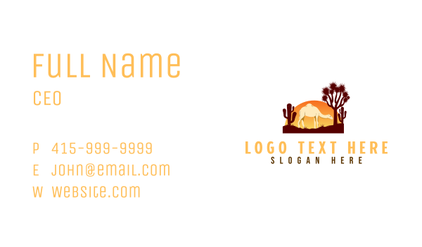 Desert Dunes Camel Business Card Design Image Preview