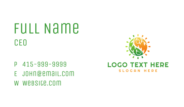 Natural Balance Eco Business Card Design Image Preview