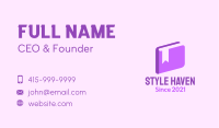 3d Purple Book Business Card Design