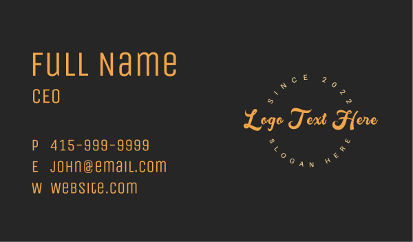 Round Handwriting Wordmark Business Card Design Image Preview
