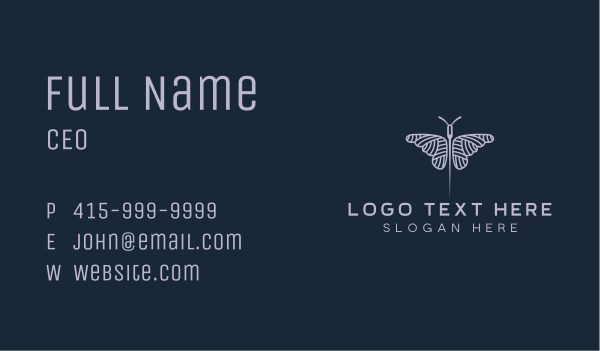 Butterfly Sewing Needle Business Card Design Image Preview