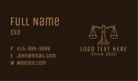 Gold Scale Judiciary Court Business Card Image Preview