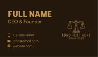 Gold Scale Judiciary Court Business Card Design
