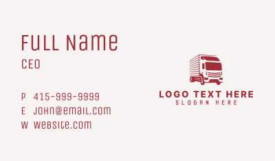 Red Transportation Truck Business Card Image Preview