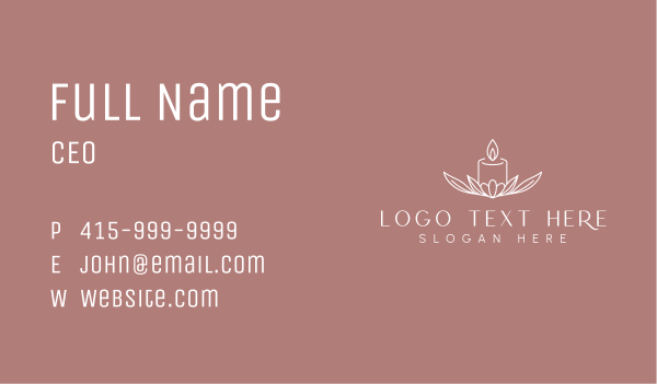 Floral Candle Light Business Card Design Image Preview