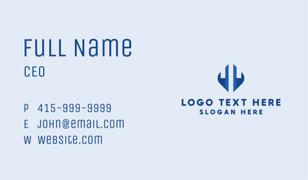 Blue Abstract Construction Company Business Card Design Image Preview