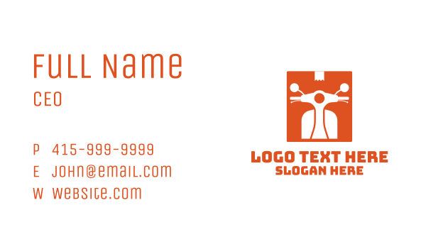 Orange Parcel Motorcycle Business Card Design Image Preview