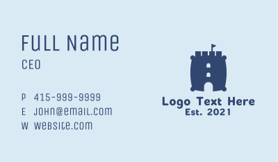 Castle Pillow Fort  Business Card Image Preview