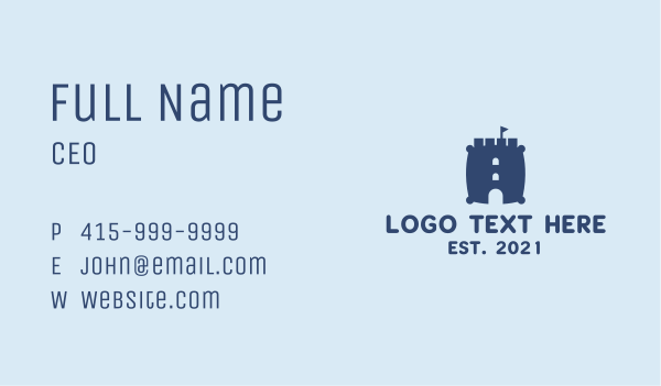 Castle Pillow Fort  Business Card Design Image Preview