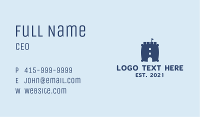 Castle Pillow Fort  Business Card Image Preview