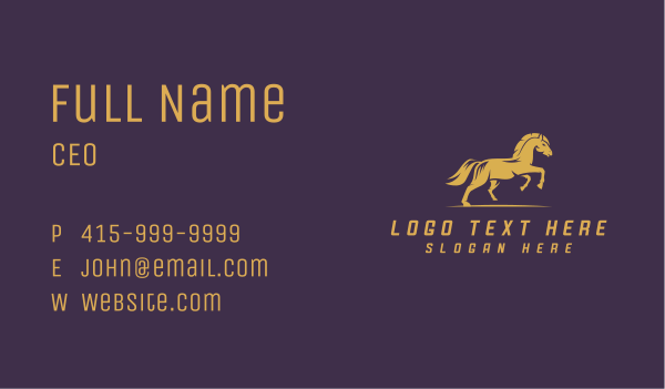 Running Horse Stallion  Business Card Design Image Preview