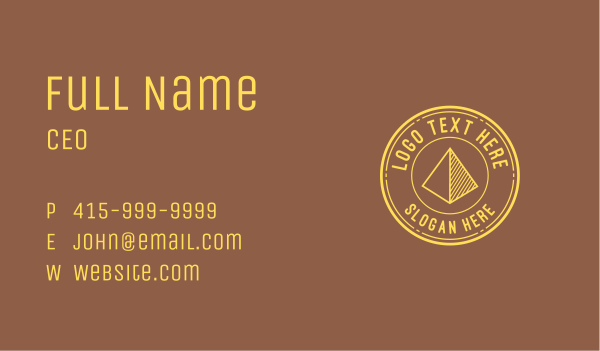 Yellow Pyramid Emblem Business Card Design Image Preview