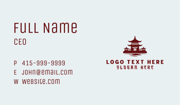 Asian Pagoda Architecture Business Card Design Image Preview