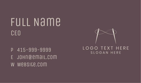 Needle Infinity Thread Business Card Design Image Preview