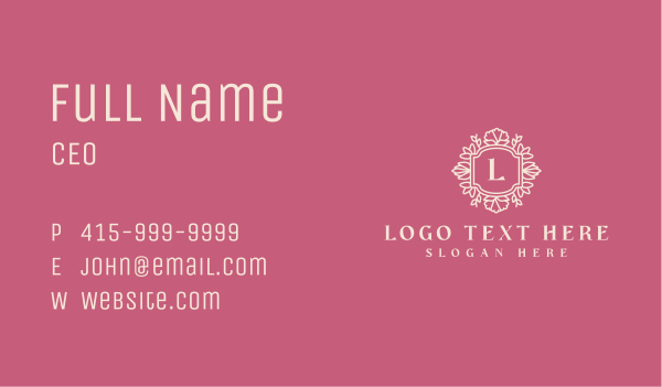 Elegant Floral Letter  Business Card Design Image Preview