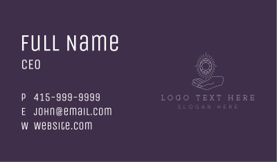 Radiant Gemstone Hand  Business Card Image Preview
