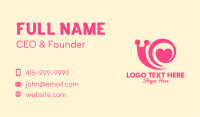 Pink Lovely Snail Business Card Image Preview