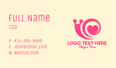 Pink Lovely Snail Business Card
