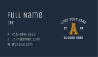 Retro Varsity Letter Business Card Image Preview