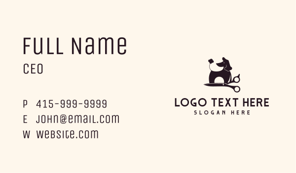 Dog Grooming Shears Business Card Design Image Preview