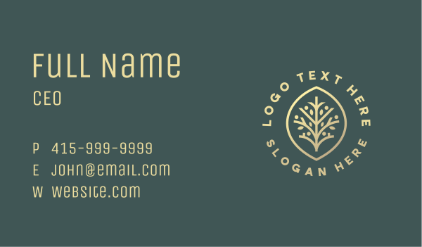 Eco Leaf Branch  Business Card Design Image Preview
