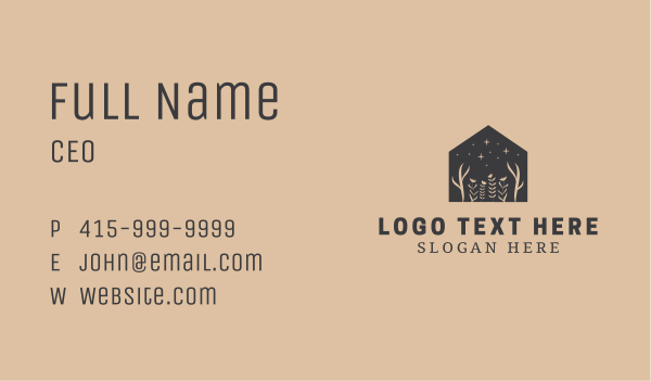 Black Floral Eco House Business Card Design Image Preview