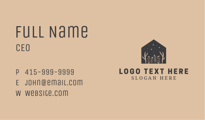 Black Floral Eco House Business Card Image Preview