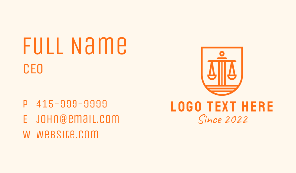 Shield Scale Legal Service  Business Card Design Image Preview