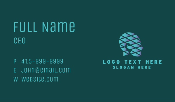 Cyber Geometric Robot Business Card Design Image Preview