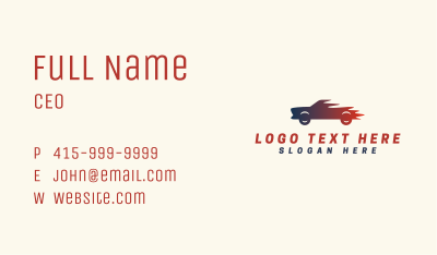 Fast Blazing Race Car Business Card Image Preview