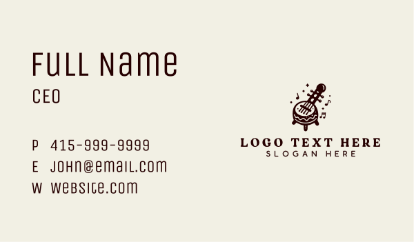 Kora Traditional Instrument Business Card Design Image Preview