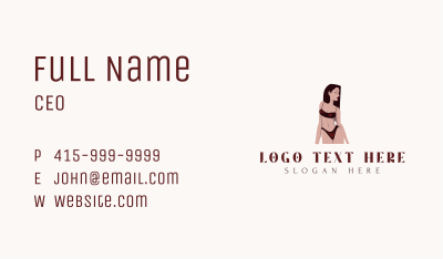 Sultry Swimsuit Girl Business Card Image Preview