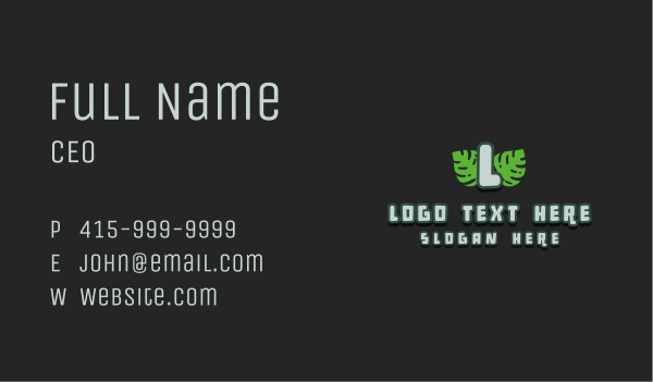 Stone Age Jungle Letter  Business Card Design Image Preview