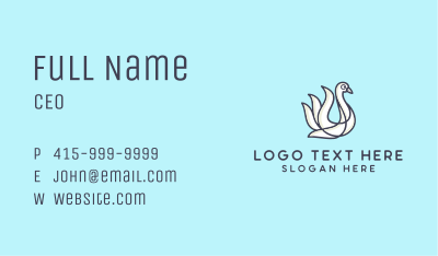 White Lake Swan Business Card Image Preview