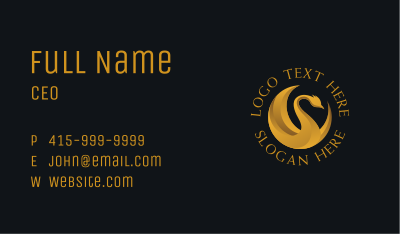Fancy Golden Swan Business Card Image Preview