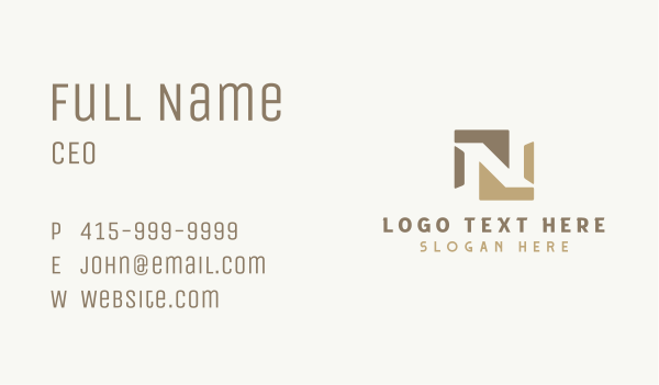 Generic Company Brand Letter N Business Card Design Image Preview