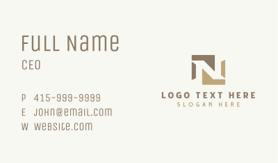 Generic Company Brand Letter N Business Card Image Preview