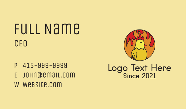 Spicy Chicken Flames Business Card Design Image Preview