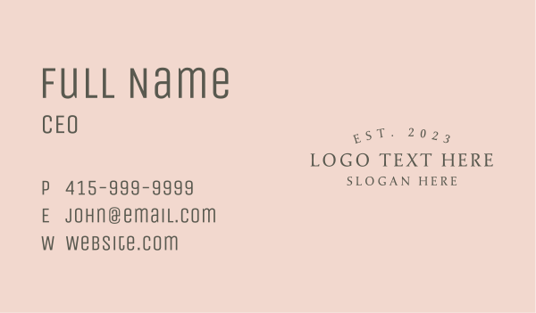 Fashion Luxury Wordmark Business Card Design Image Preview