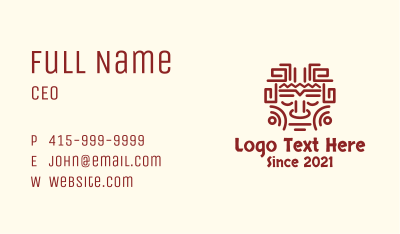 Mayan Tribal Face Business Card Image Preview