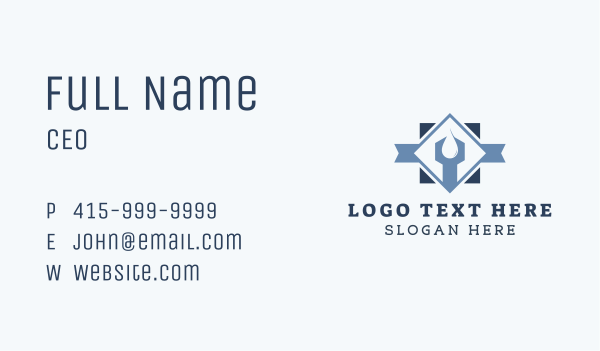 Droplet Wrench Repair Business Card Design Image Preview