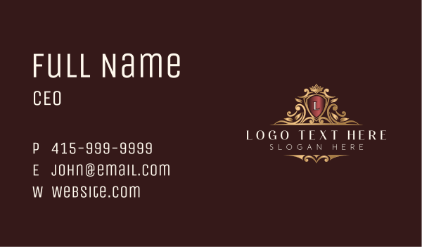 Luxury Crown Shield Business Card Design Image Preview