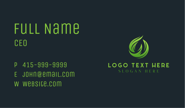Organic Leaf Ecology Letter O Business Card Design Image Preview