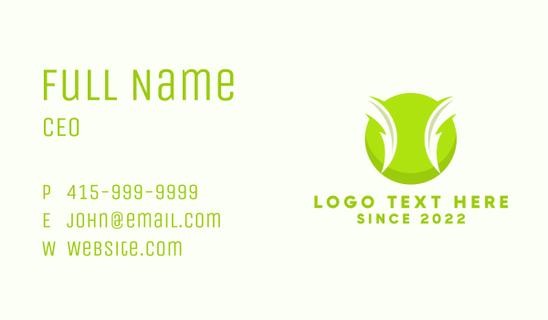 Electric Green Tennis Ball Business Card Design Image Preview