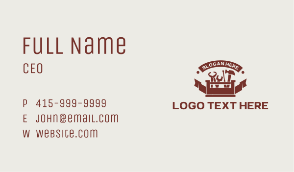 Hipster Tool Box Banner  Business Card Design Image Preview